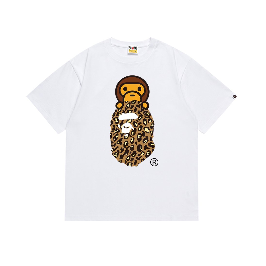 BAPE Tan Leopard Ape Graphic T-Shirt — hero