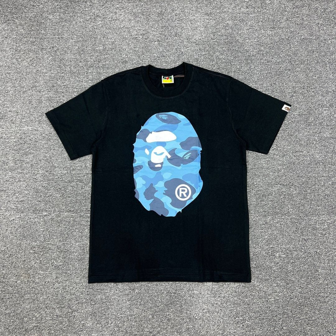 BAPE Blue Camo Ape Head Graphic T-Shirt — front