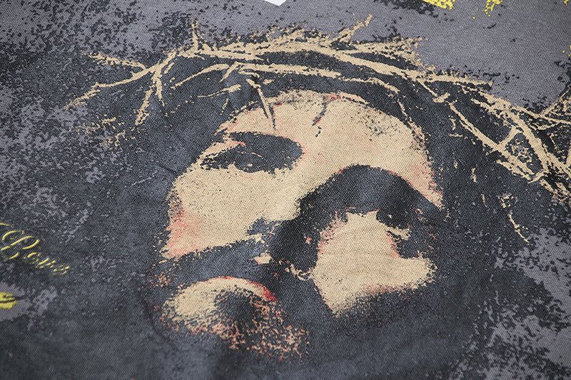 VALE USA Washed Gray Front Graphic T-Shirt — detail