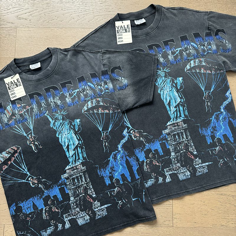 VALE USA Washed Black Graphic T-Shirt — context