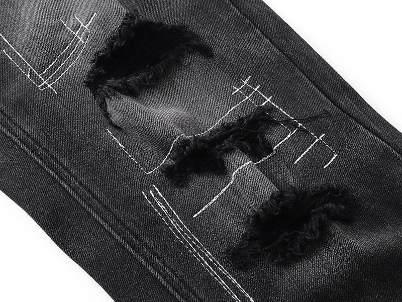 Ksubi Slim Tapered Graphic Jeans - Black — detail