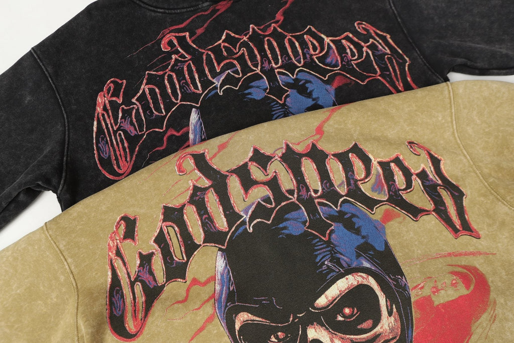 Godspeed Washed Skull Graphic Hoodie — context