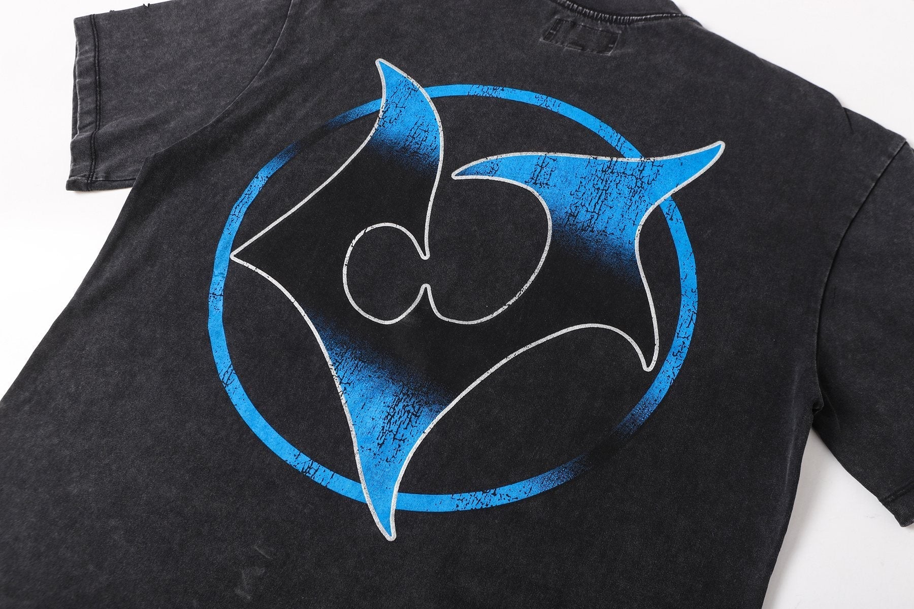 Godspeed Blue/Red Graphic Short-Sleeve T-Shirt — detail