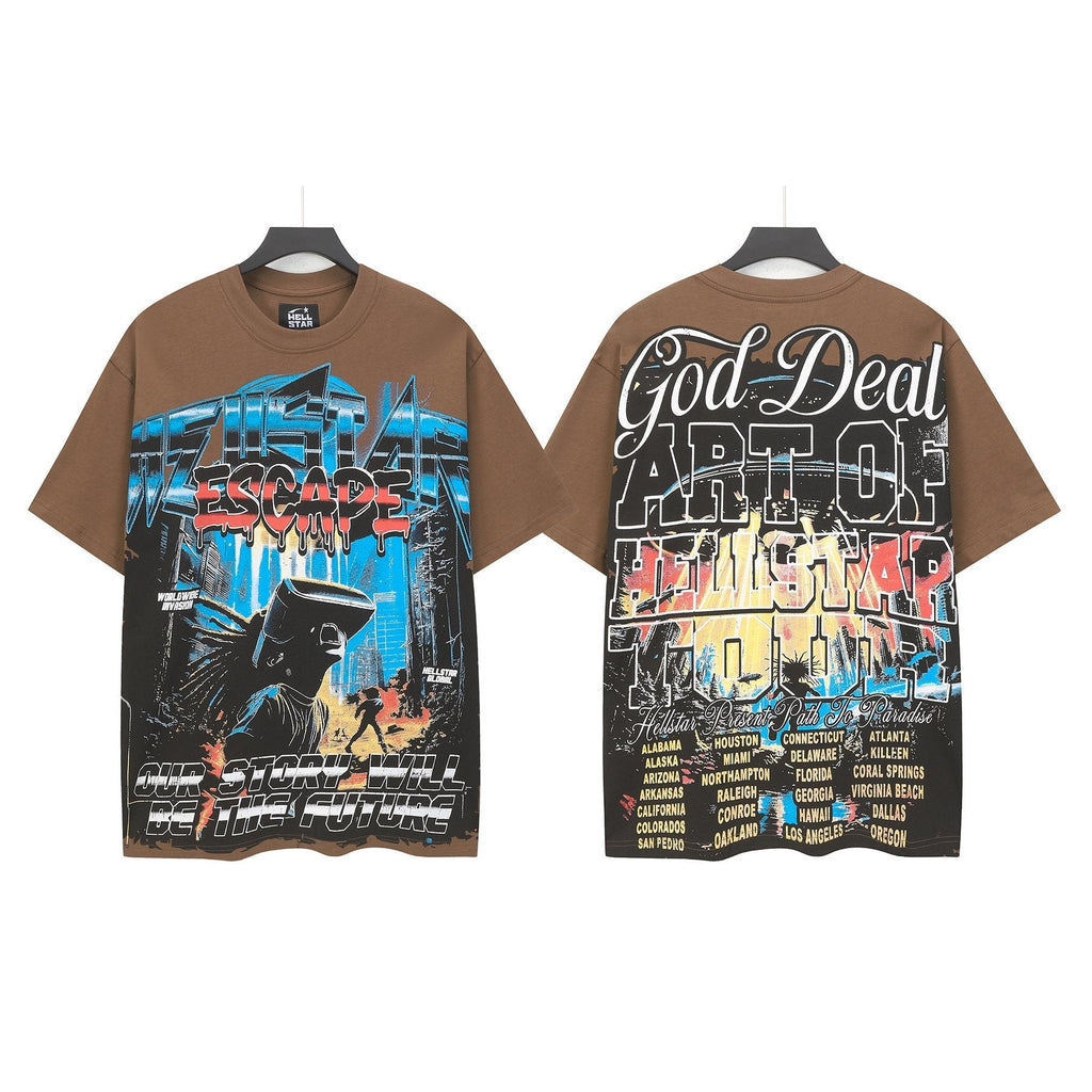 Hellstar Path to Paradise Brown Graphic T-Shirt — hero