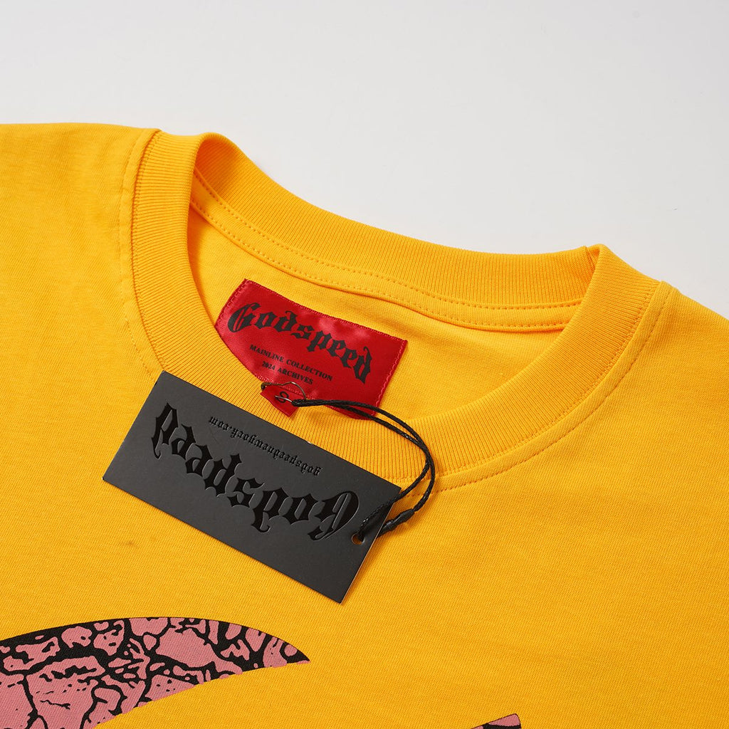 Godspeed Skeleton Band Guitar Graphic T-Shirt — hang_tag