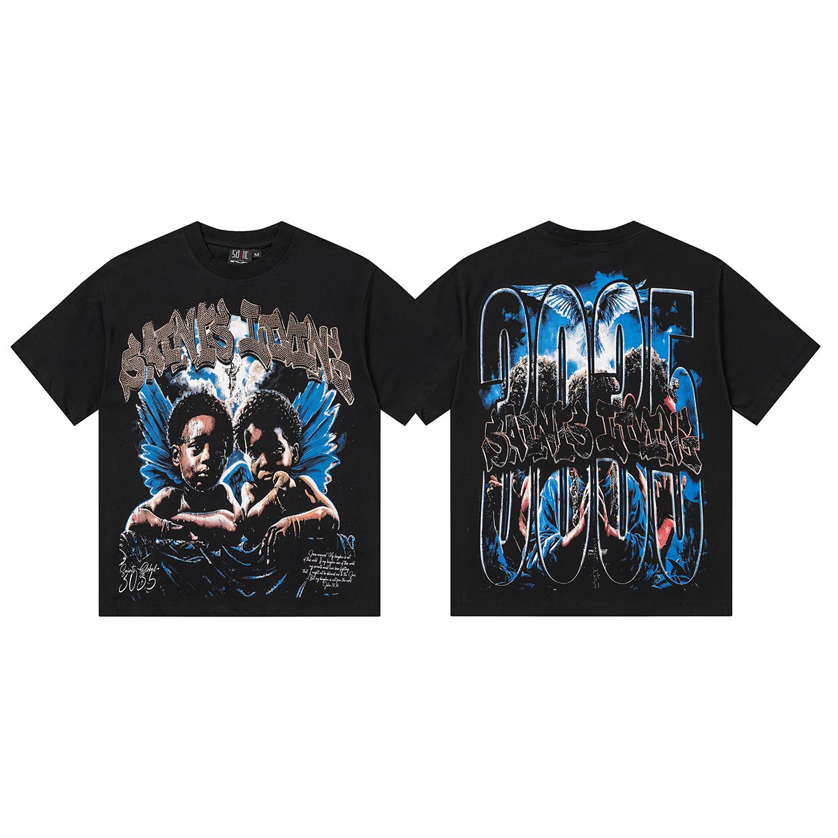 SAINT Rhinestone Graphic Short-Sleeve T-Shirt — hero