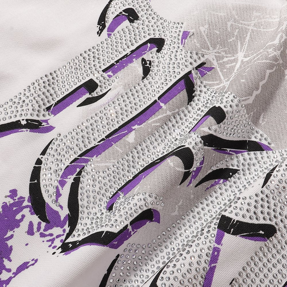 KLEEP Skull Flame Distressed Graphic T-Shirt — detail