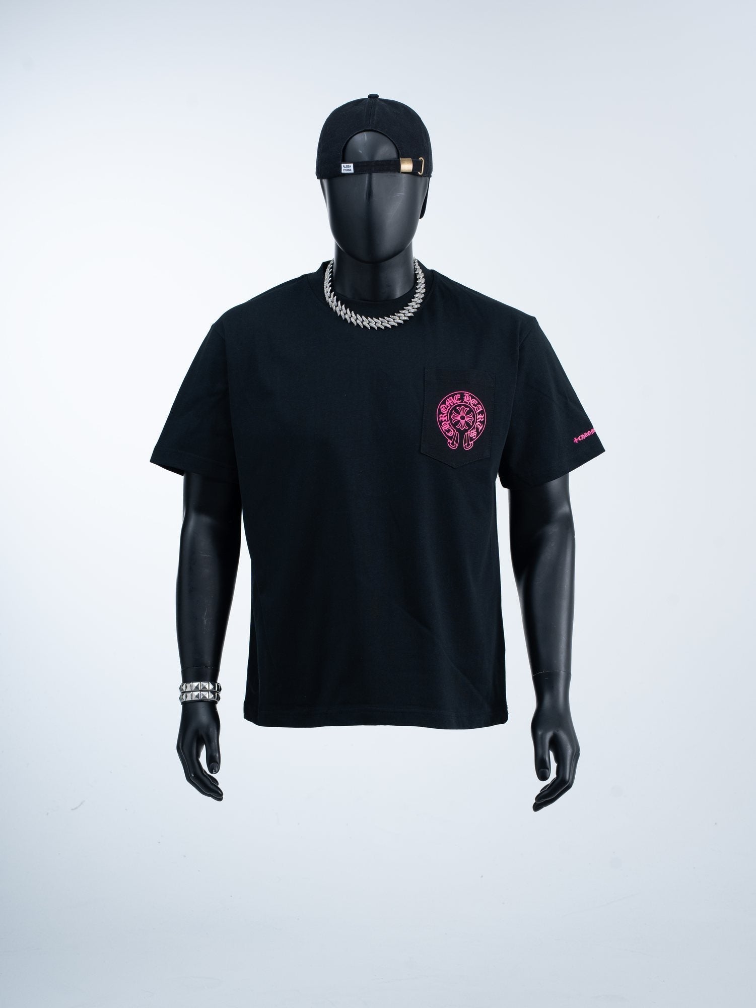 Chrome Hearts Pink Back Graphic Pocket T-Shirt — hero