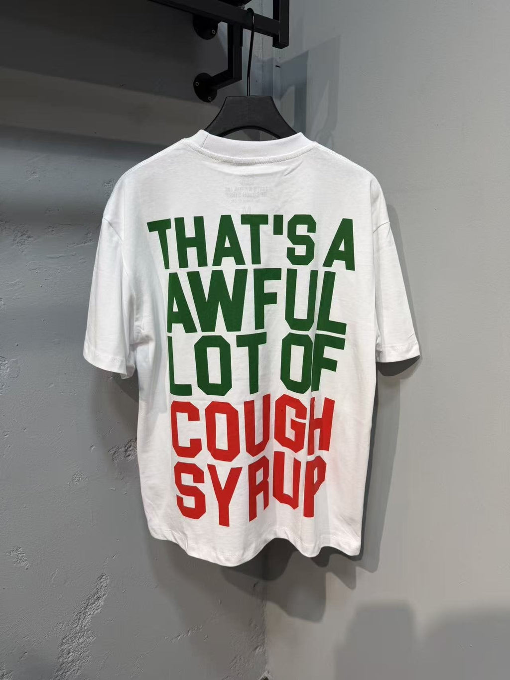 THAT'S A AWFUL LOT OF COUGH SYRUP Bear Graphic T-Shirt — back