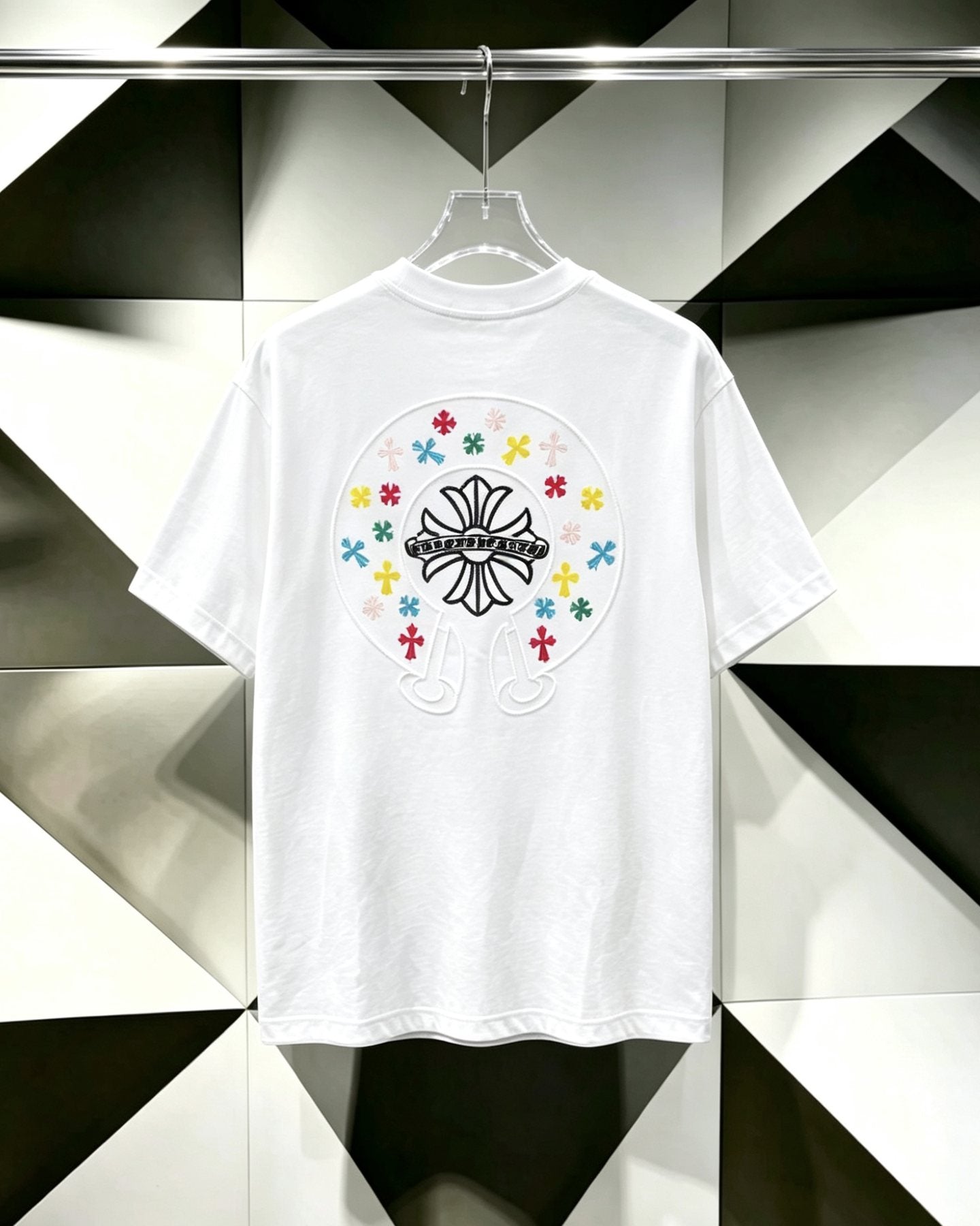 Chrome Hearts Horseshoe Cross Embroidered T-Shirt — back