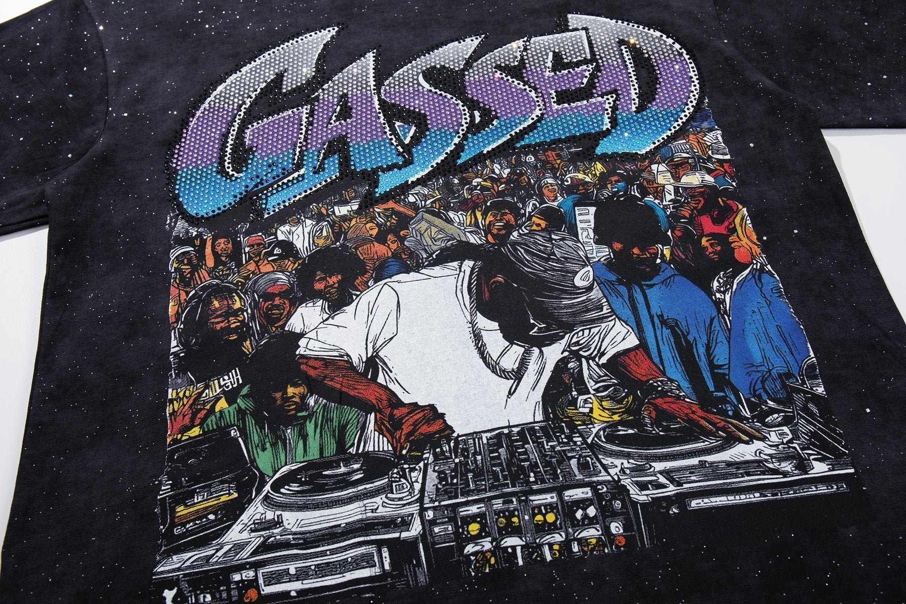 BKYS Revival Gassed Rhinestone Graphic T-Shirt — detail