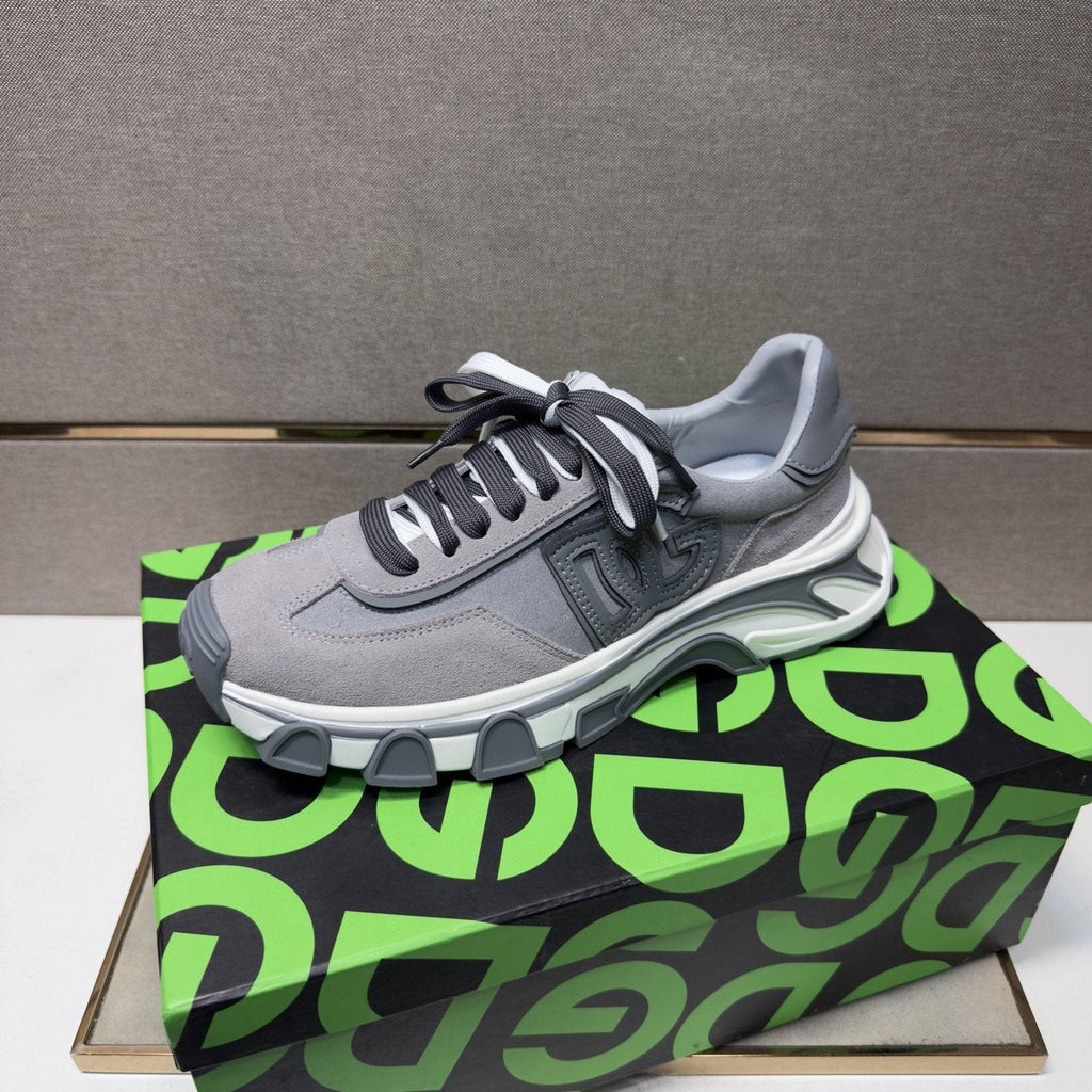 Dolce & Gabbana Gray Paneled Sneakers — side