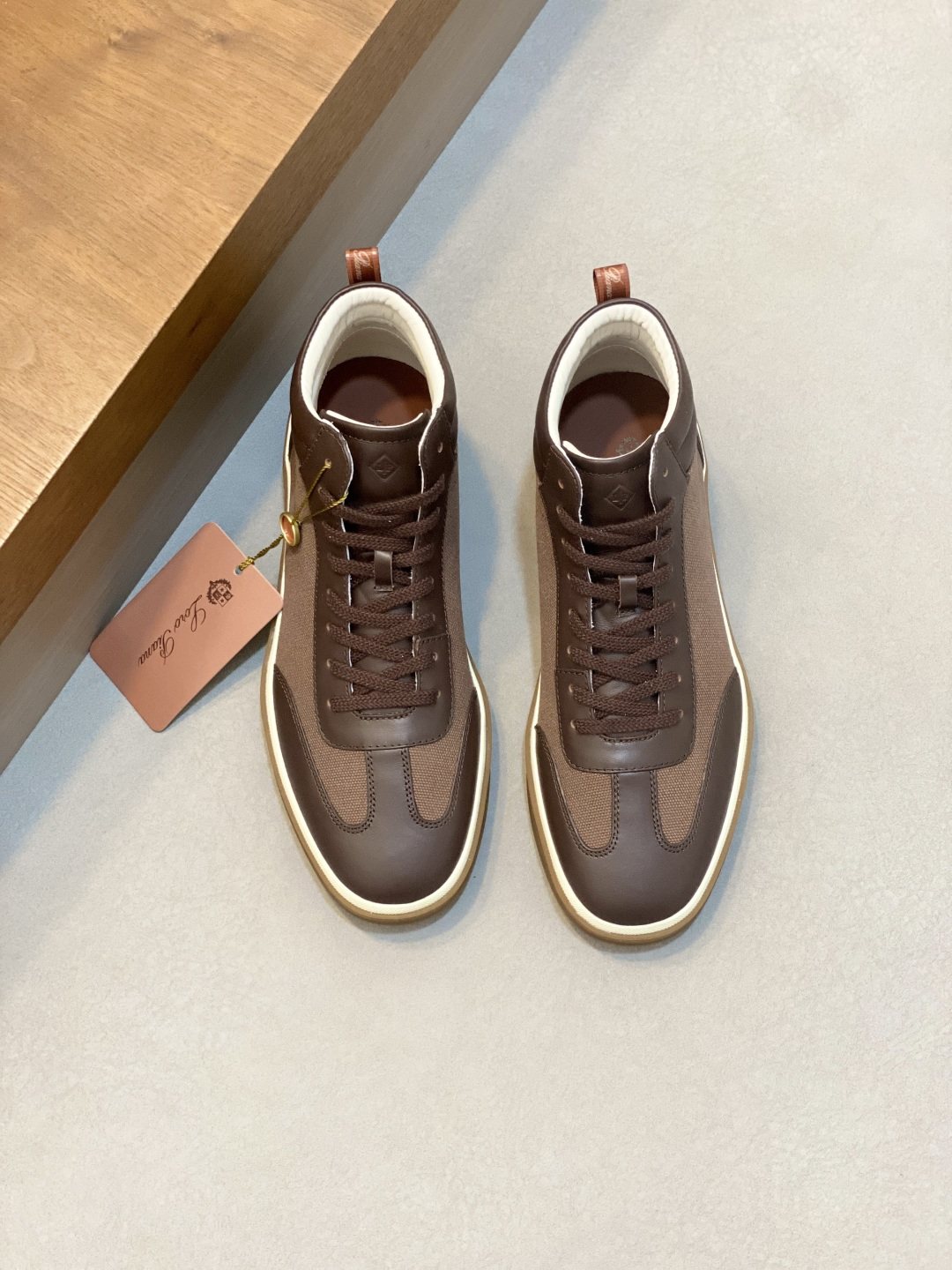 Loro Piana Paneled High-Top Sneakers — front