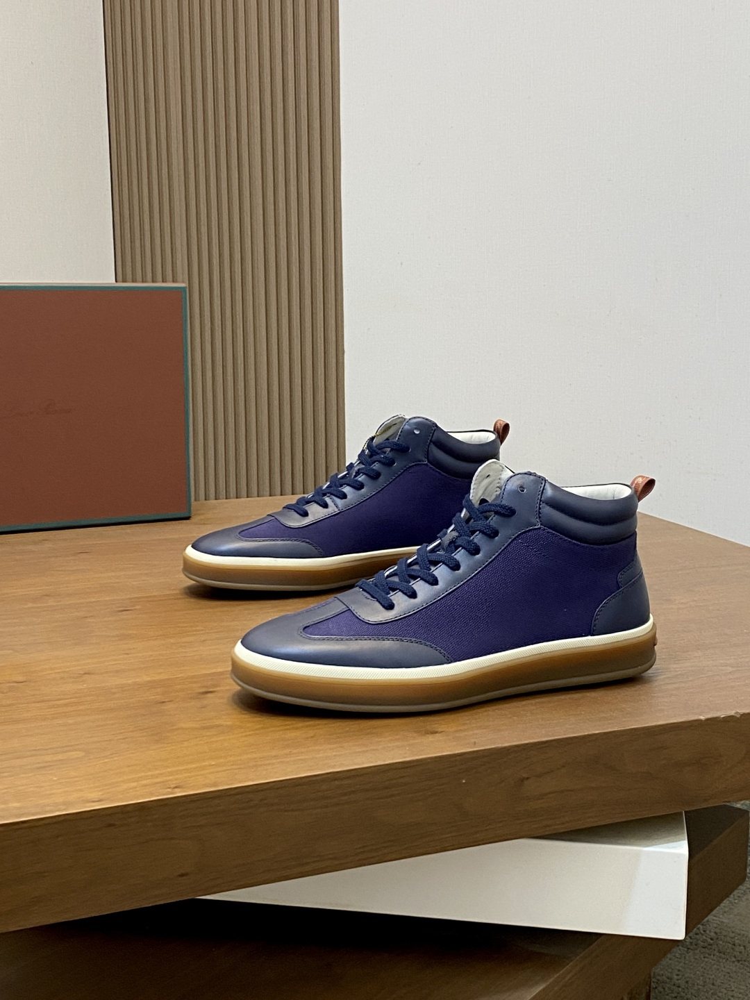 Loro Piana Paneled High-Top Sneakers — front