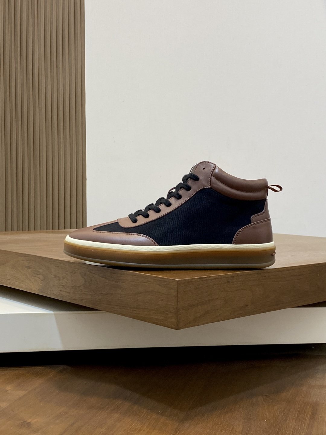Loro Piana Paneled High-Top Sneakers — side