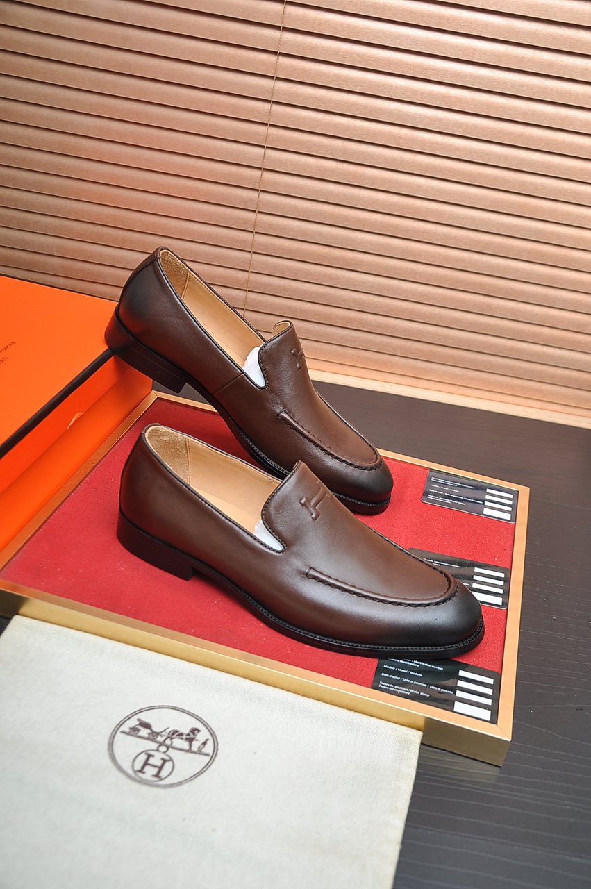 Hermès Stitched Apron Loafers — front
