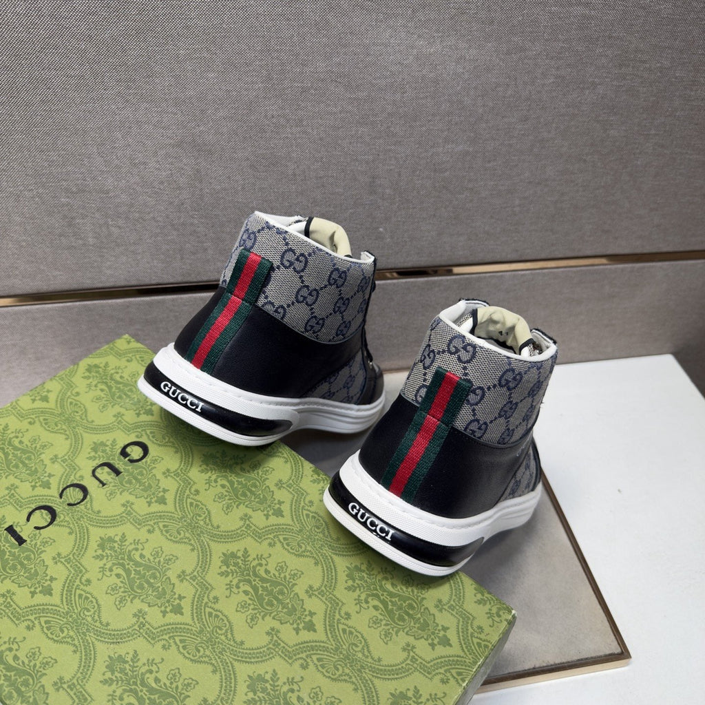 Gucci Men's Patterned High-Top Sneakers — back