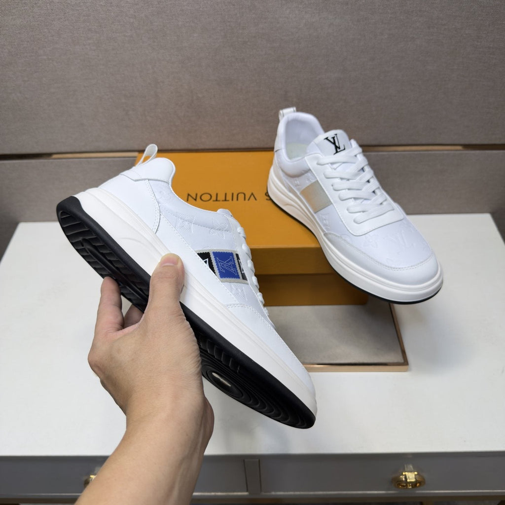 Louis Vuitton Blue-Accent Low-Top Sneakers — model