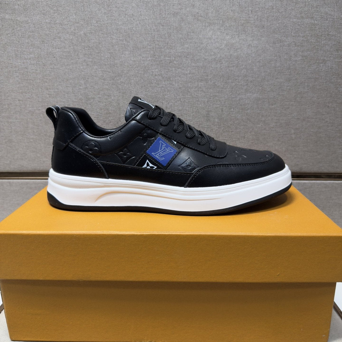 Louis Vuitton Blue-Accent Low-Top Sneakers — front