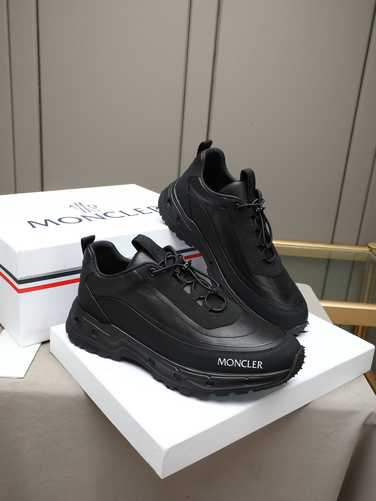 Moncler Chunky-Sole Lace-Up Sneakers — front