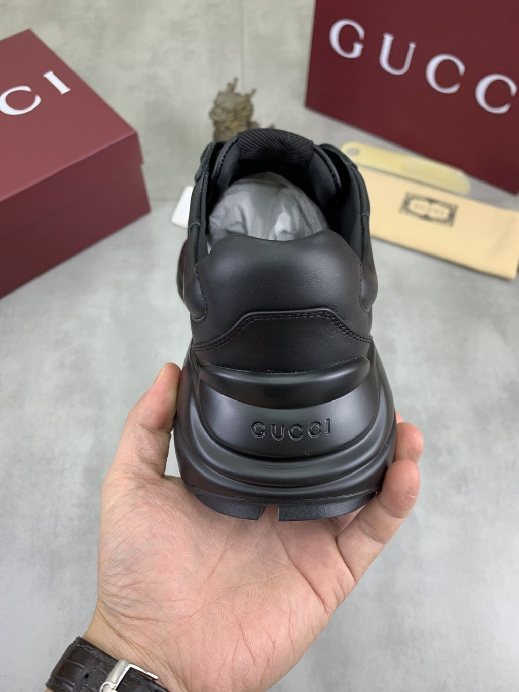 Gucci Paneled Chunky Sneakers — back