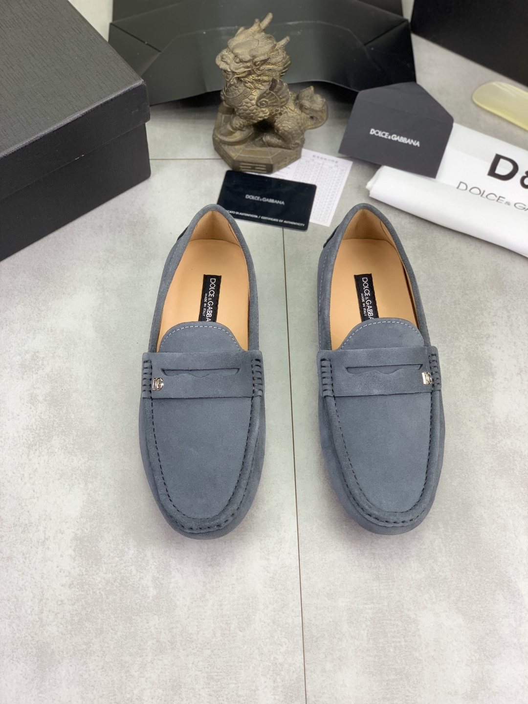 Dolce & Gabbana Men's Stitched-Toe Driving Loafers — front