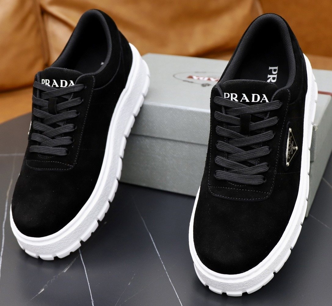 Prada Paneled Chunky-Sole Sneakers — front