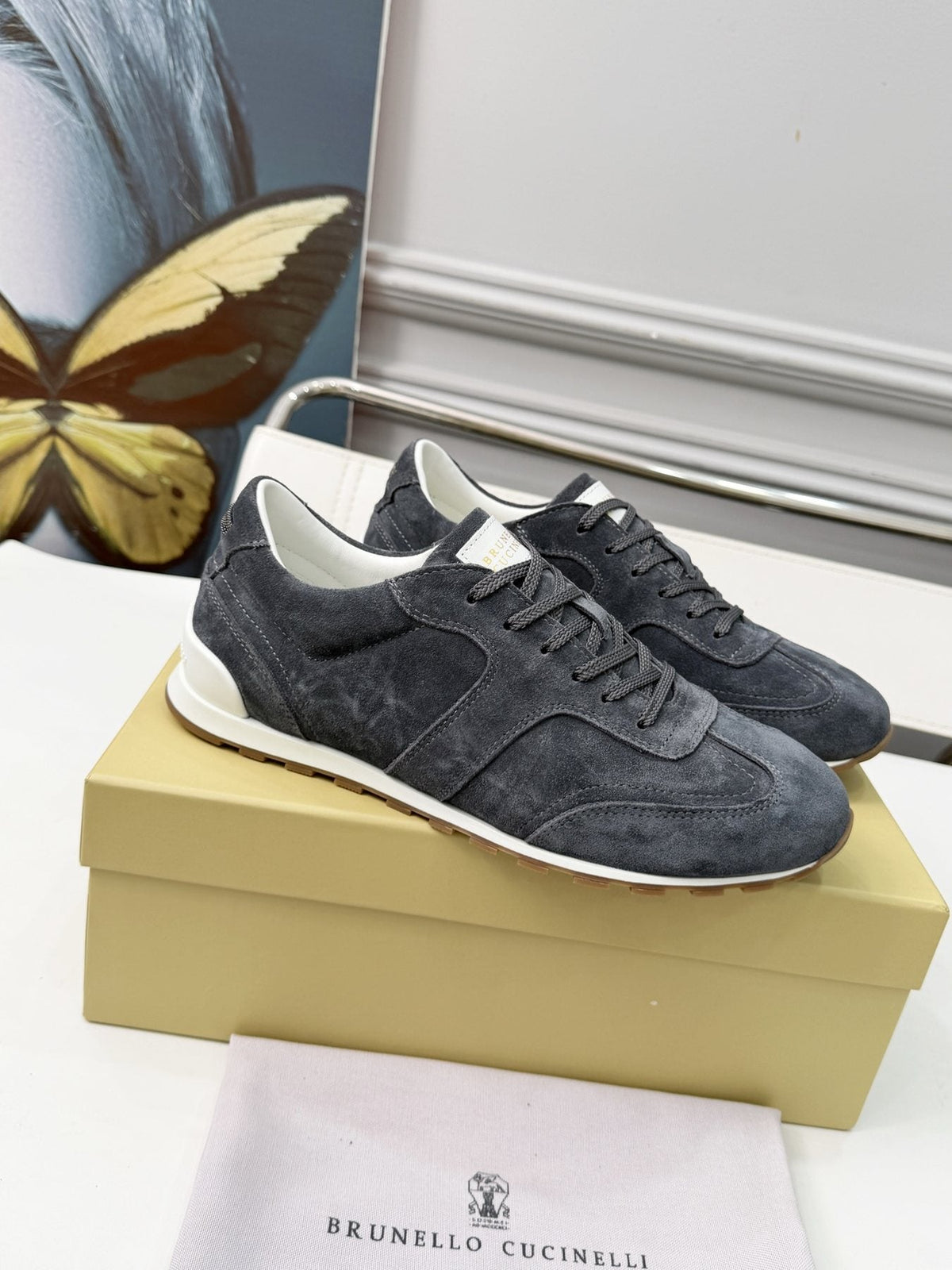 Brunello Cucinelli Paneled Low-Top Sneakers — front