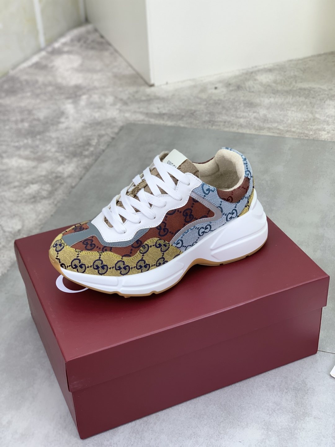 Gucci Patterned Chunky Sneakers — side