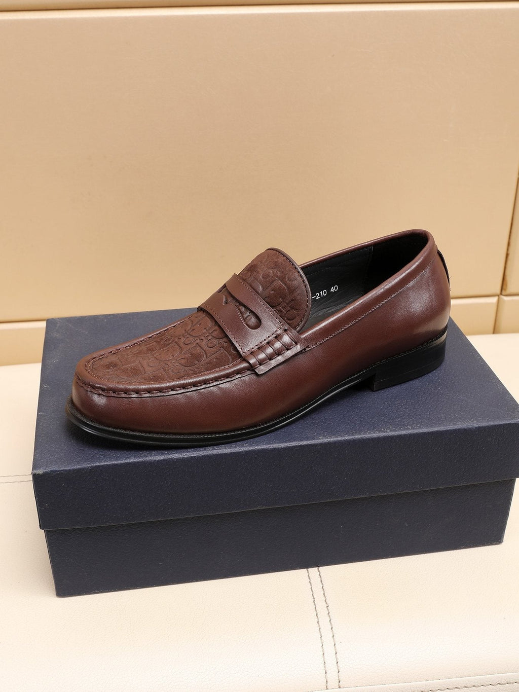 Dior Textured Apron-Toe Loafers — side