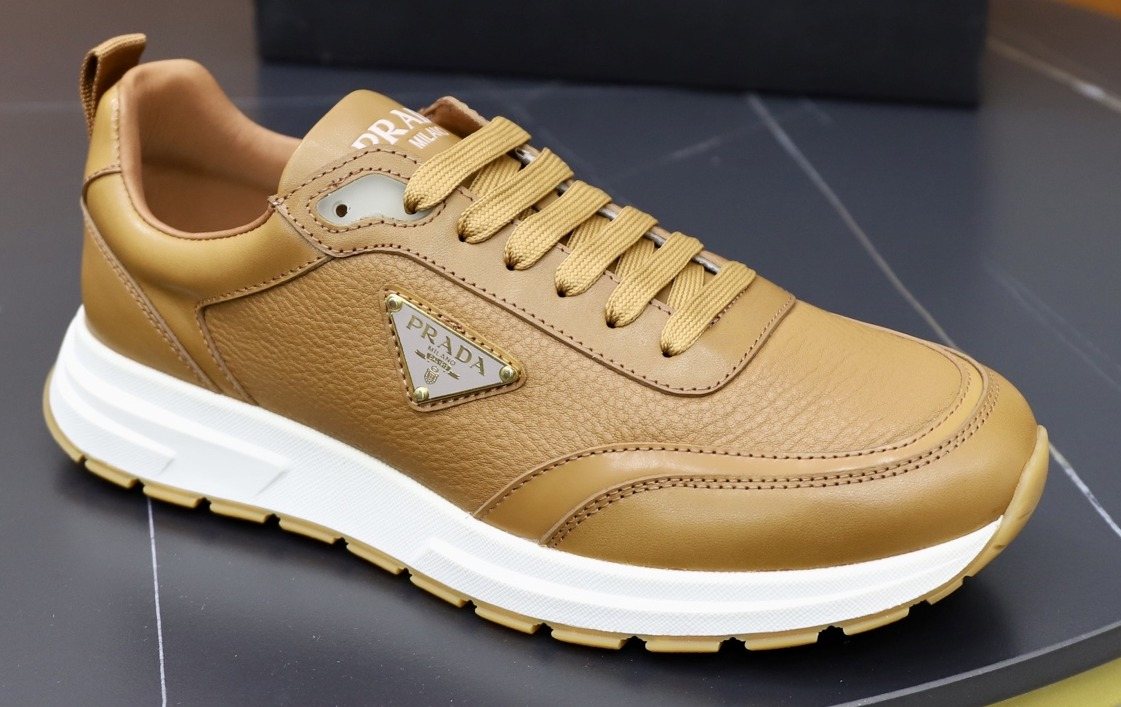 Prada Leather Lace-Up Sneakers — hero