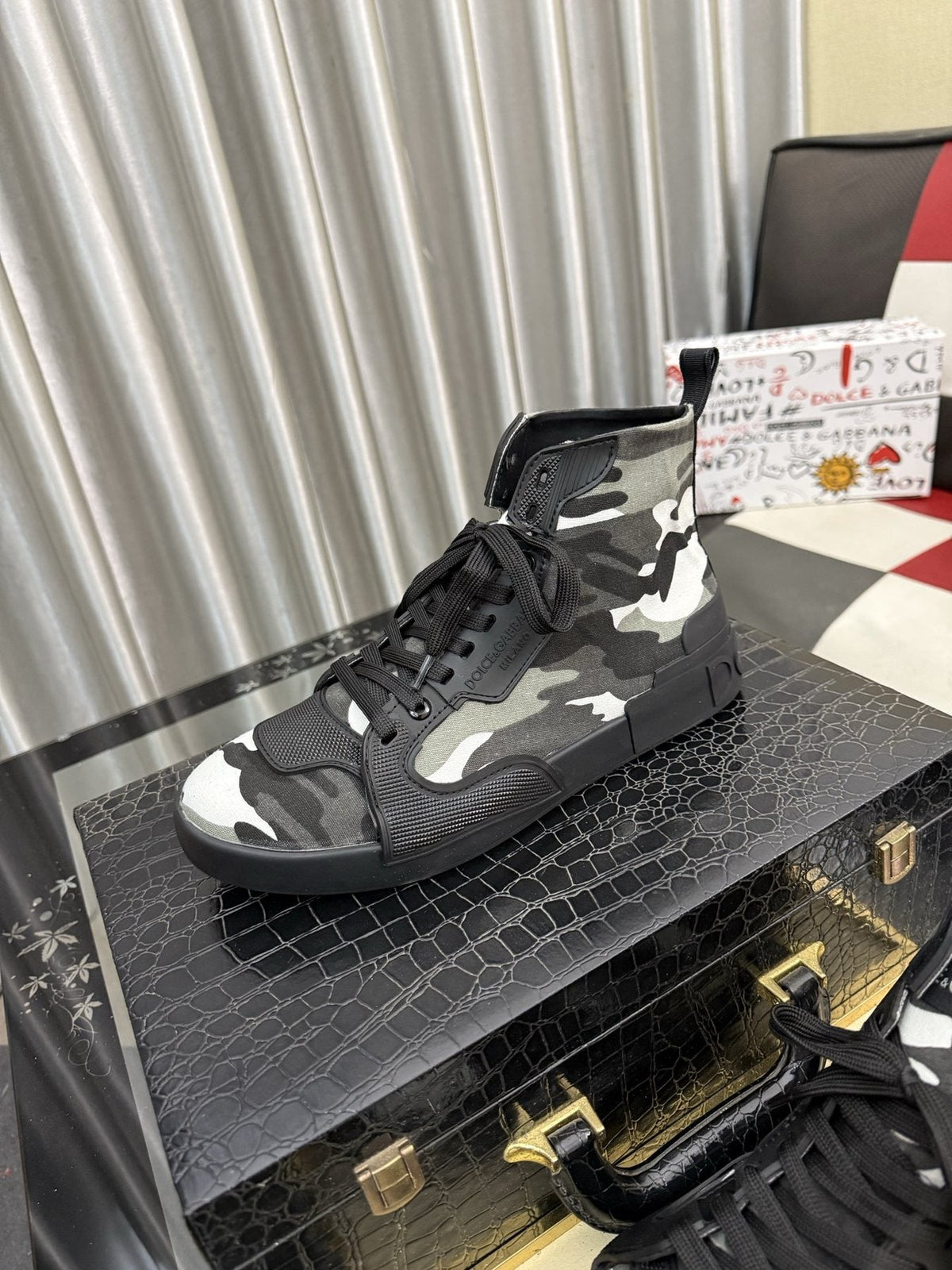 Dolce & Gabbana Paneled High-Top Sneakers — front