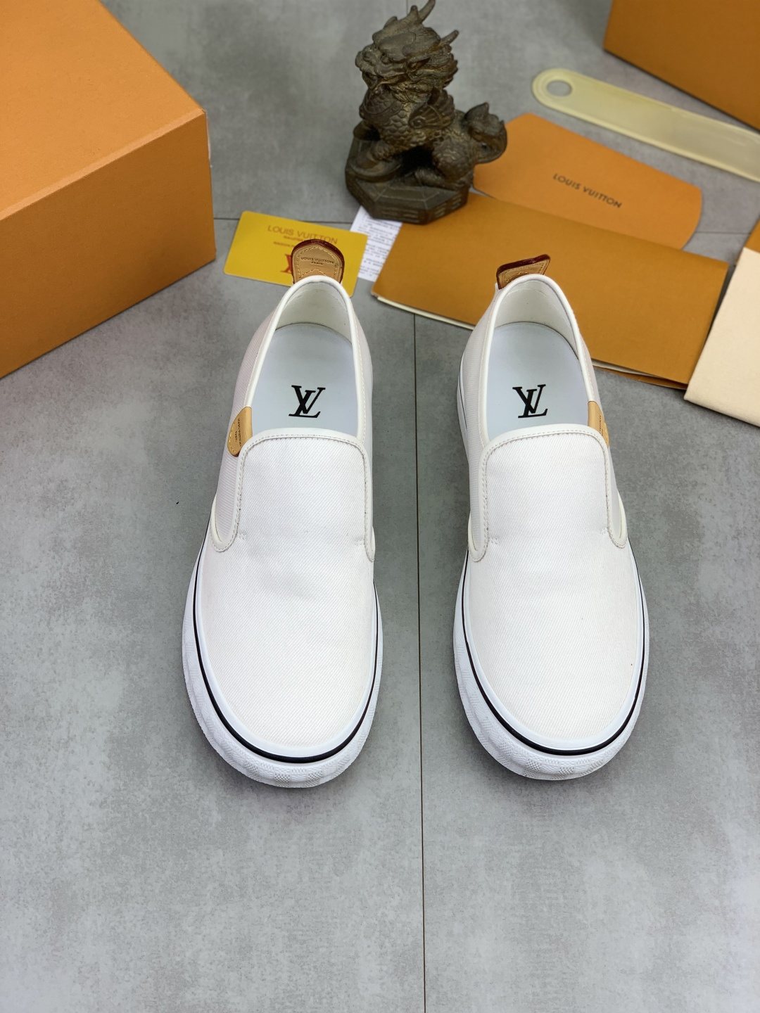 Louis Vuitton Elastic-Gore Slip-On Sneakers — front