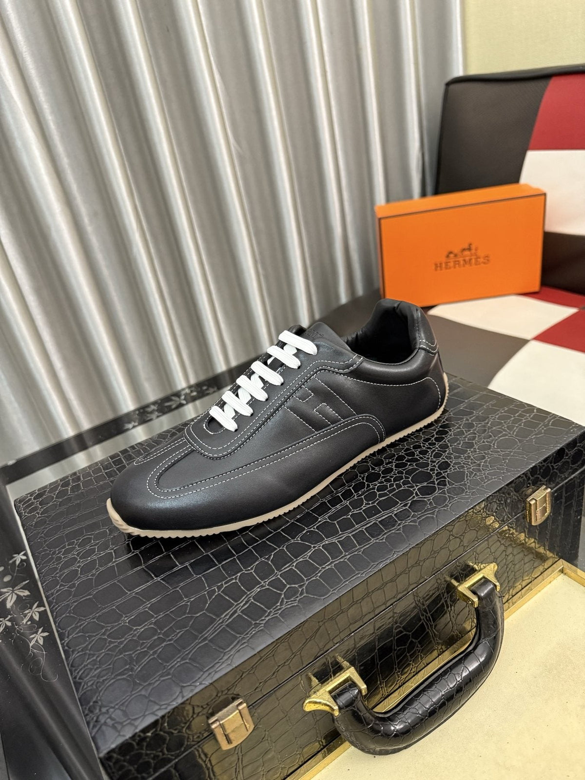 Hermès Stitched Low-Top Sneakers — front