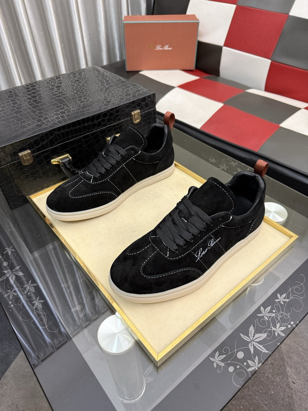 Loro Piana Low-Top Lace-Up Sneakers — front