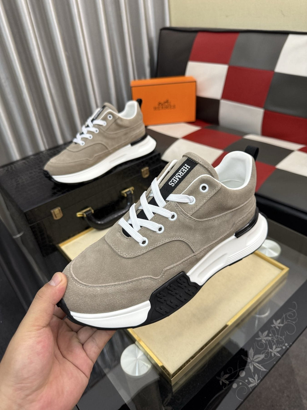 Hermès Layered Low-Top Sneakers — model