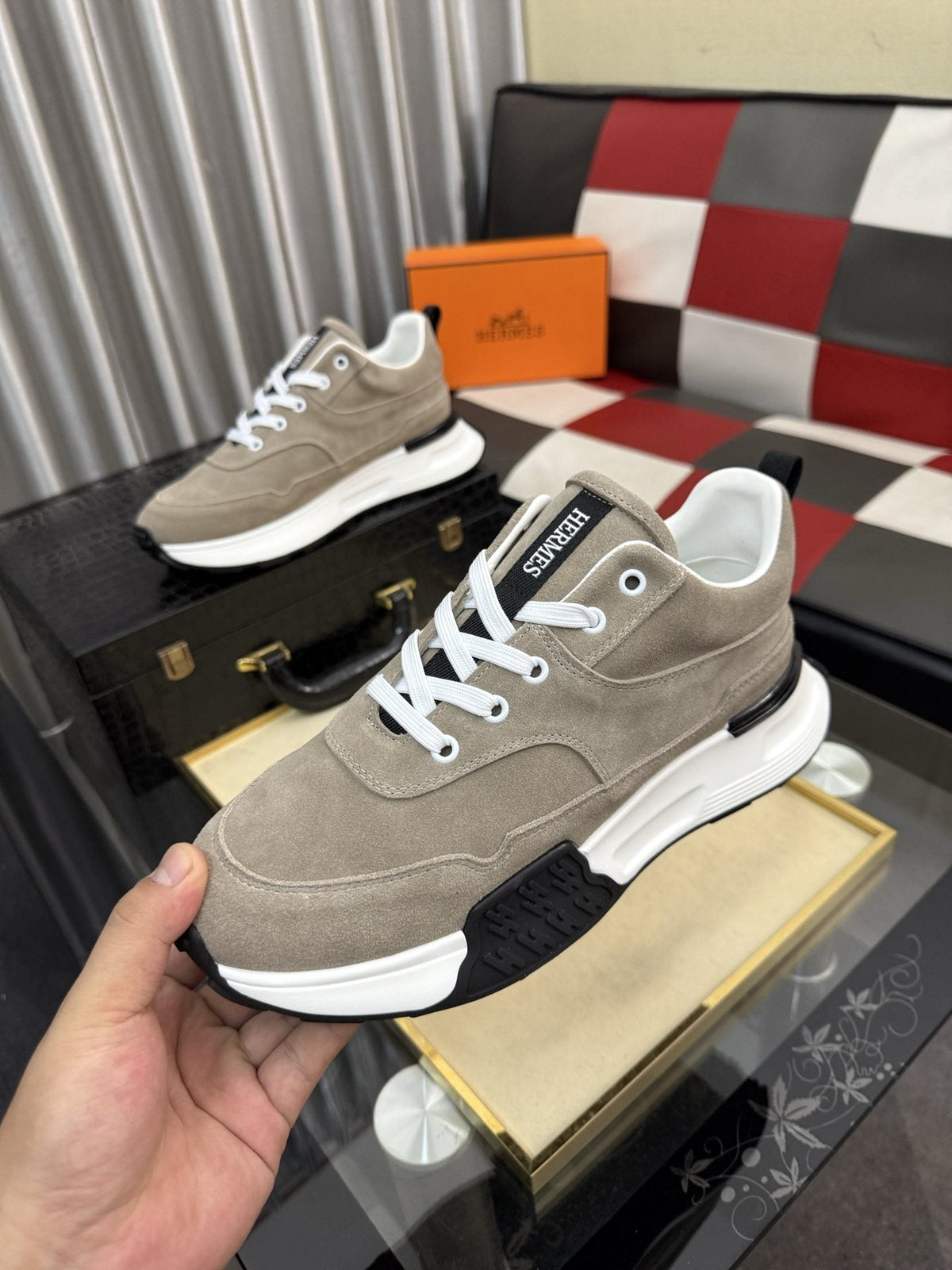 Hermès Layered Low-Top Sneakers — model