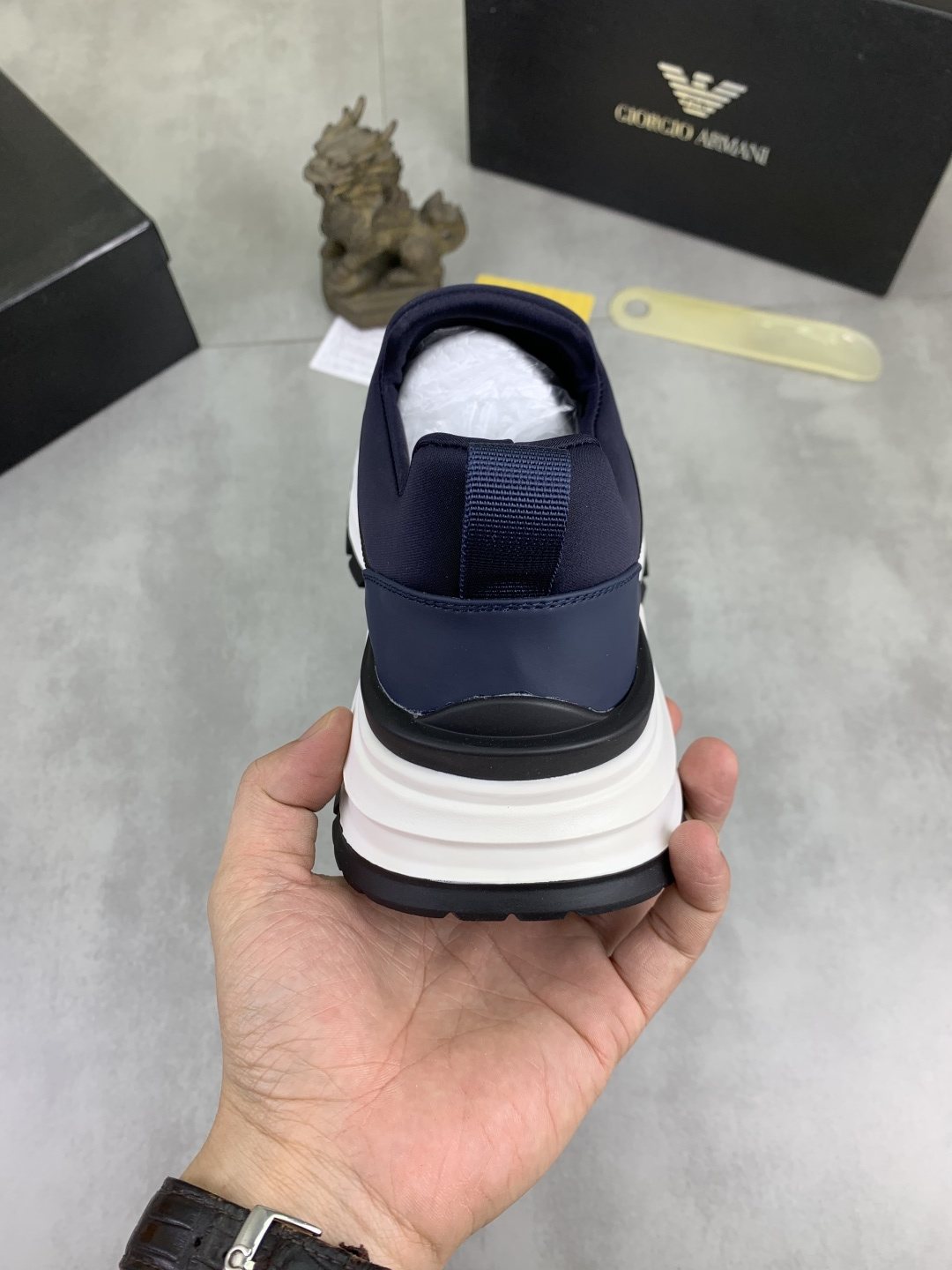 Giorgio Armani Contrast-Sole Slip-On Sneakers — back