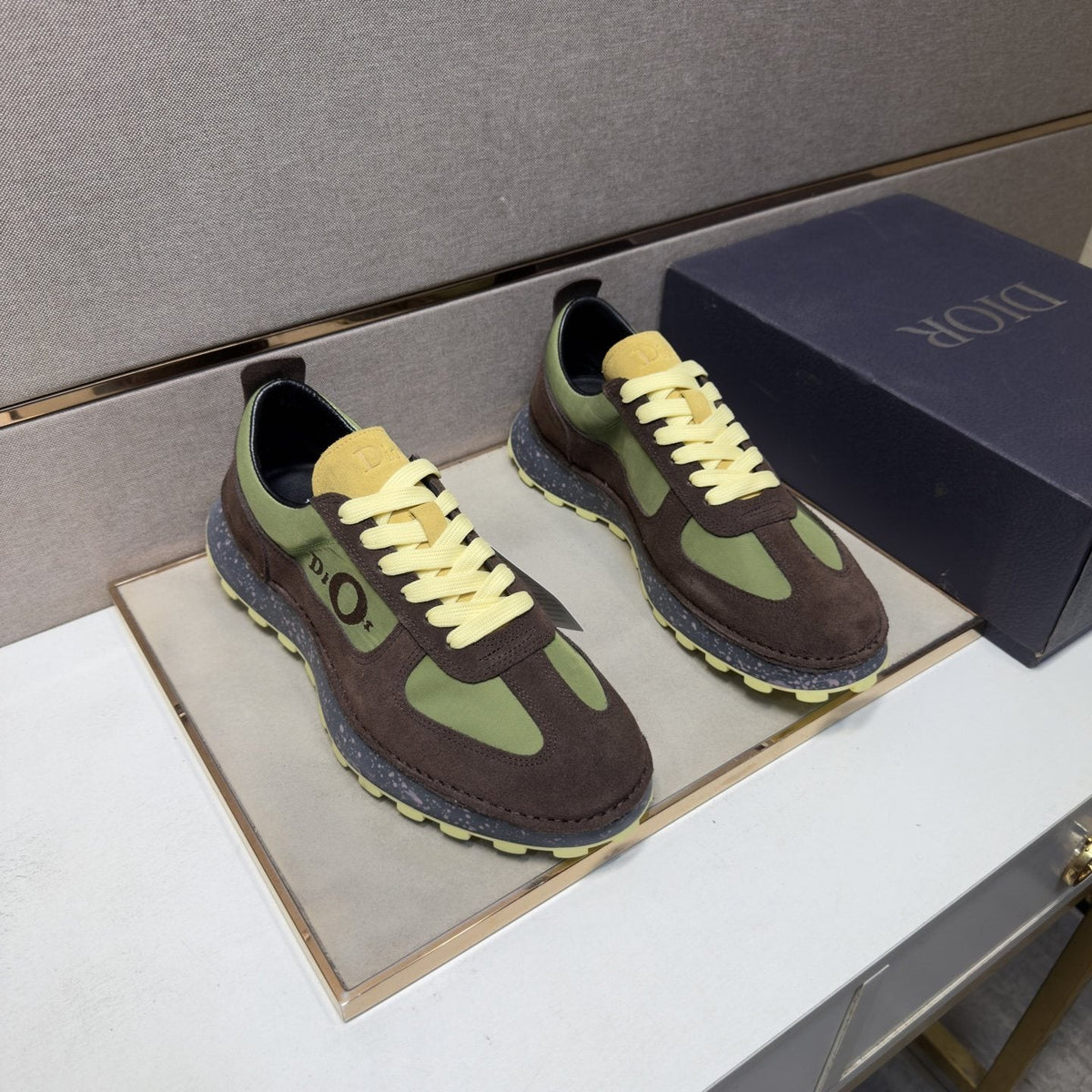 Dior Men's Paneled Lace-Up Sneakers — front