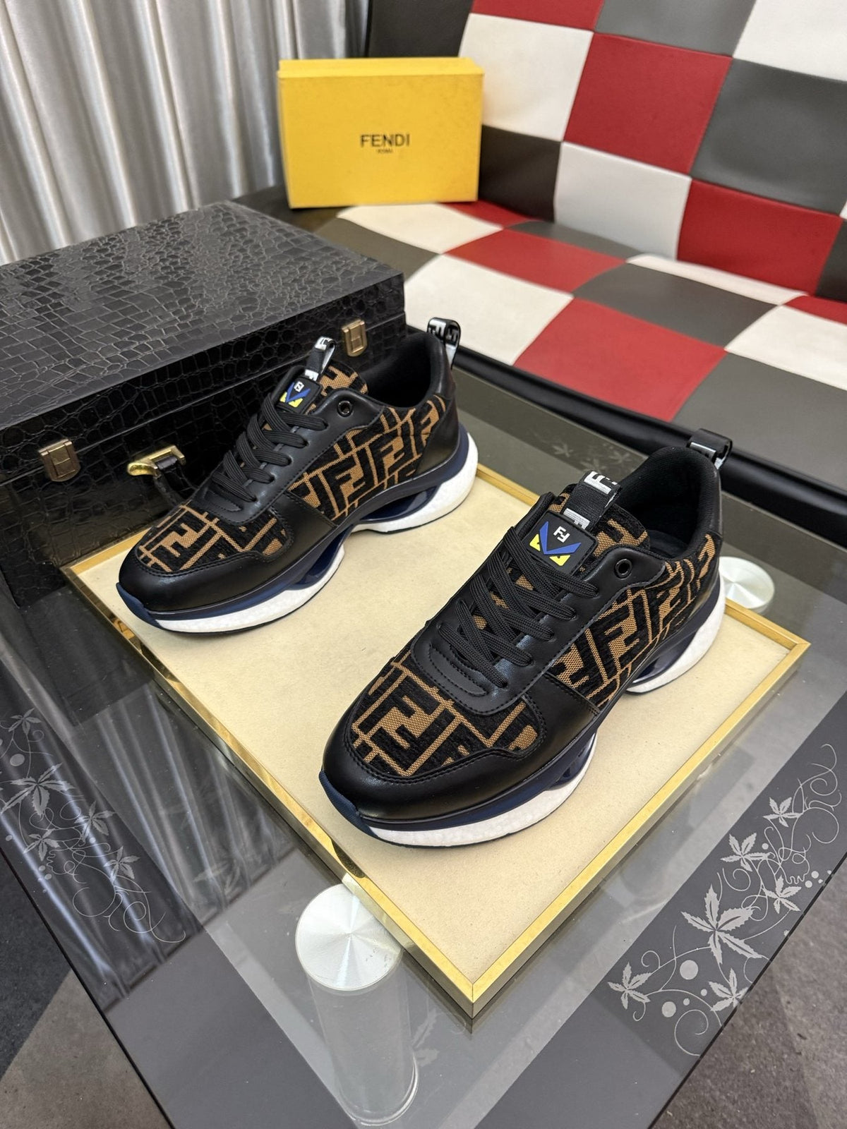 Fendi Men's Patterned Low-Top Sneakers — front