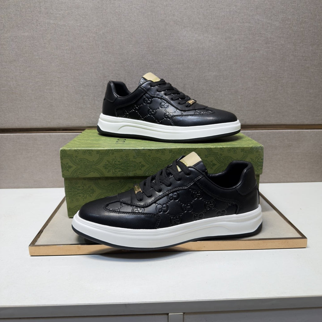 Gucci Men's Embossed Low-Top Sneakers — side