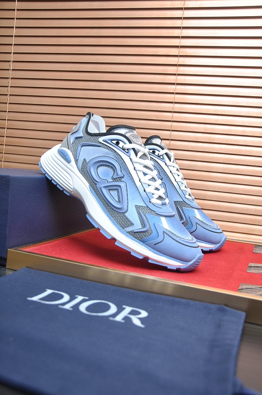 Dior Paneled Lace-Up Sneakers — front