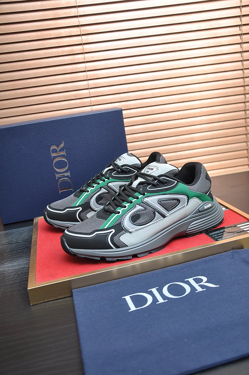 Dior Paneled Lace-Up Sneakers — front