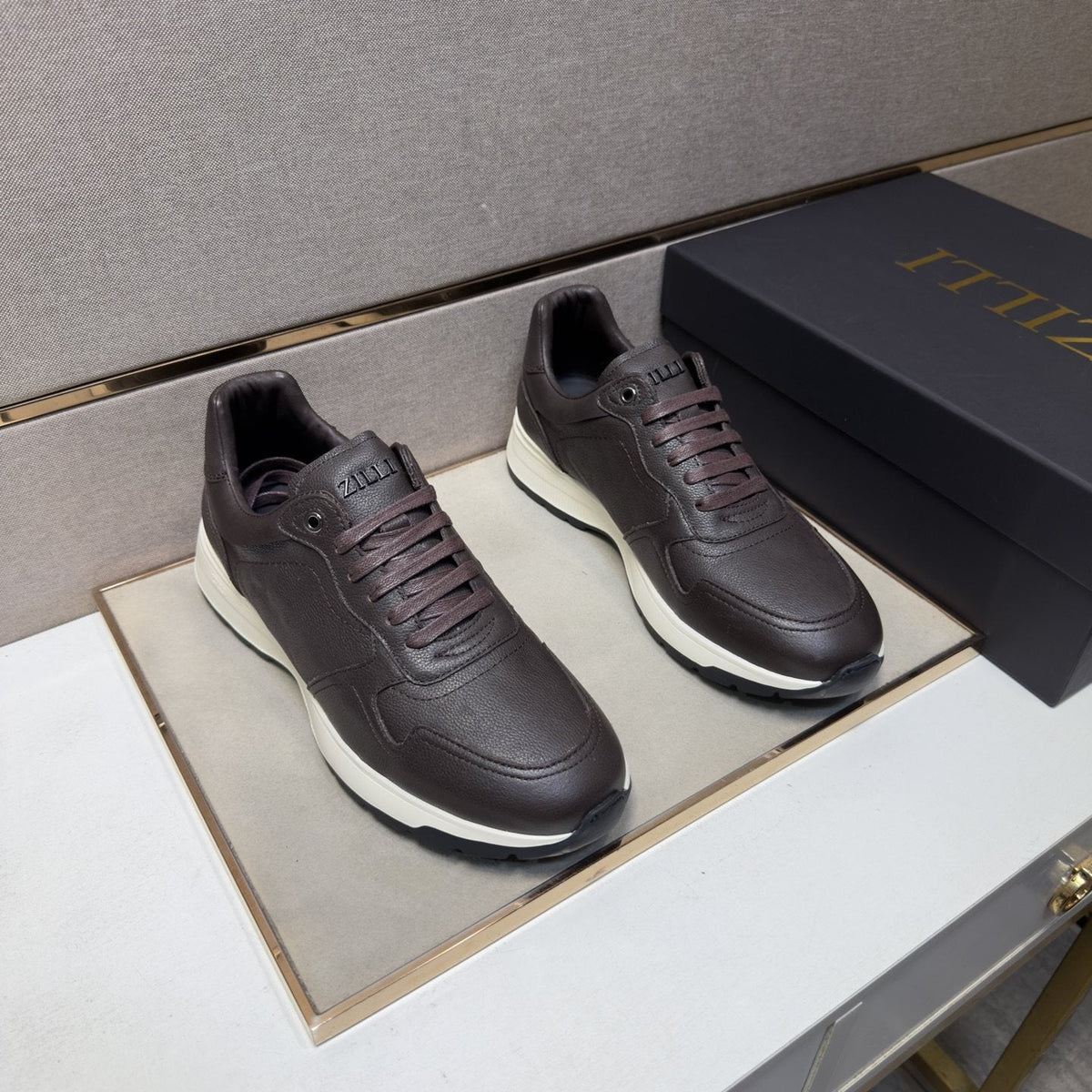 ZILLI Panel-Detail Lace-Up Sneakers — front