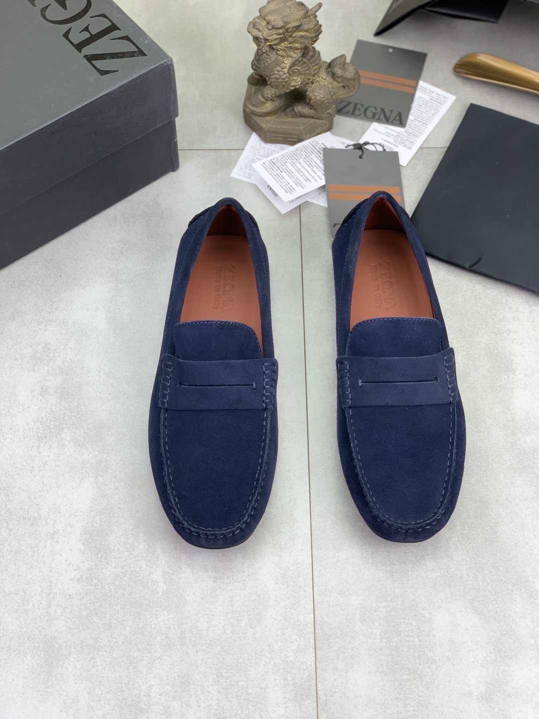 Zegna Men's Moc-Toe Driving Loafers — front