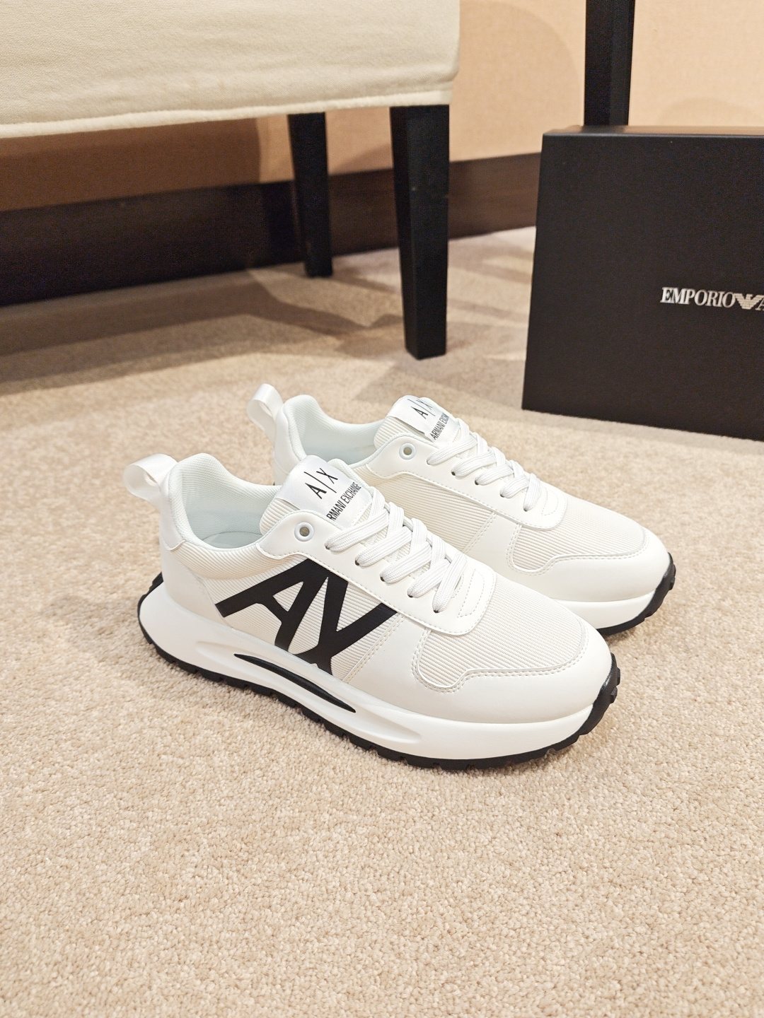 Armani A|X Graphic Lace-Up Sneakers — front