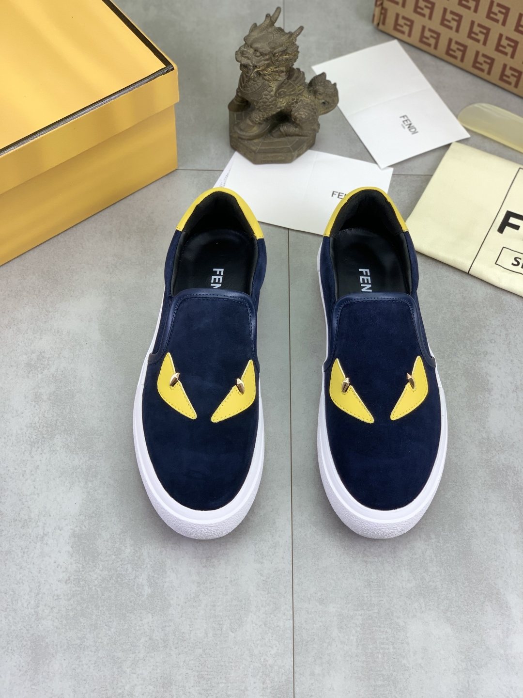 Fendi Eye-Accent Slip-On Sneakers — front