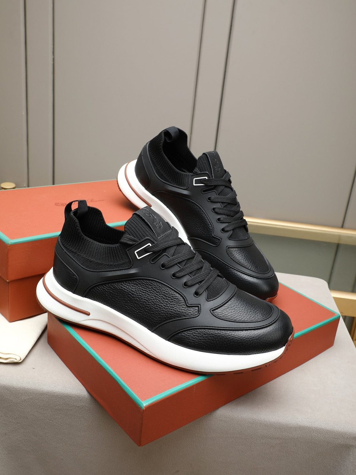 Loro Piana Paneled Low-Top Sneakers — front