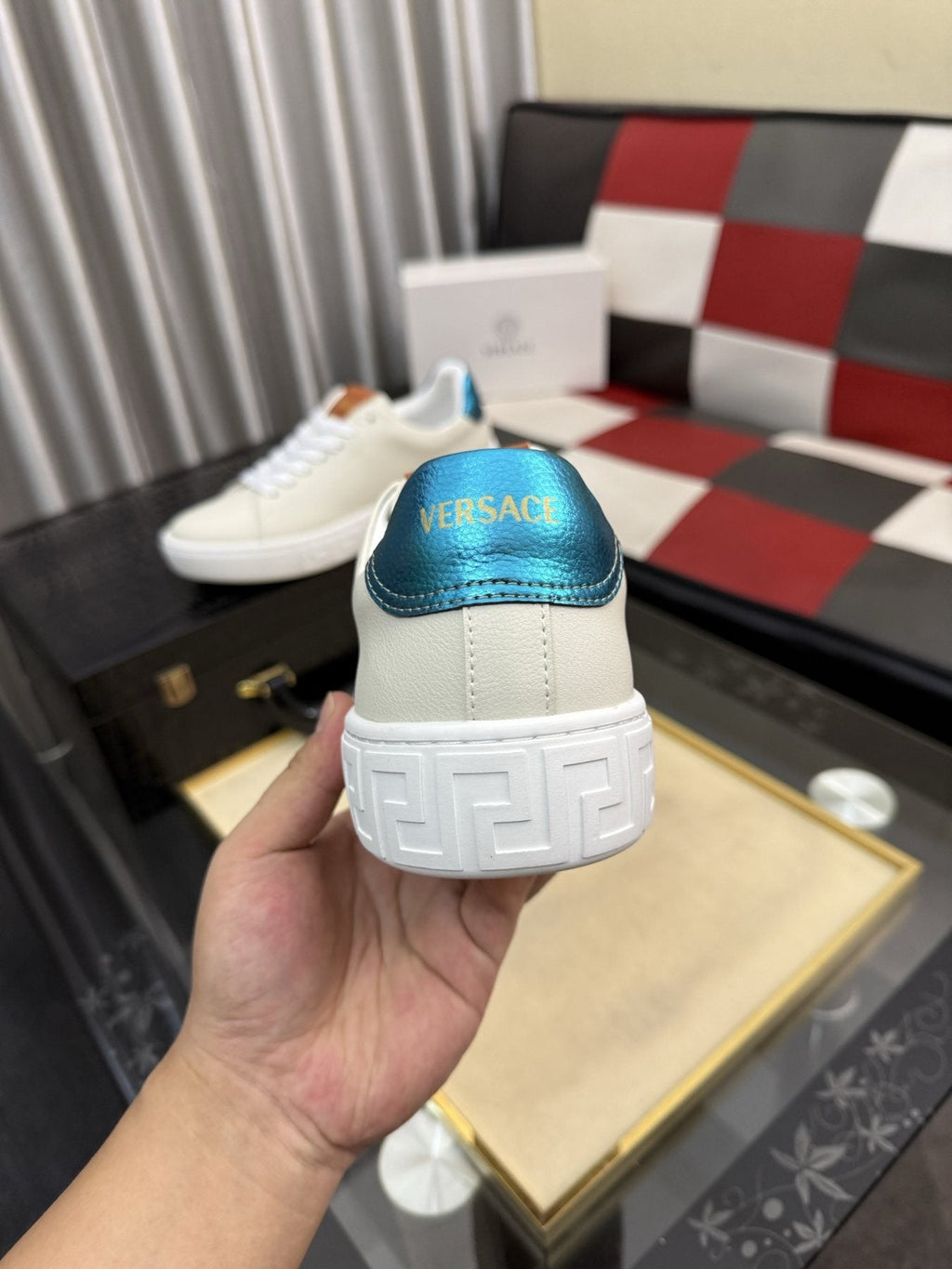 Versace Low-Top Lace-Up Sneakers — back