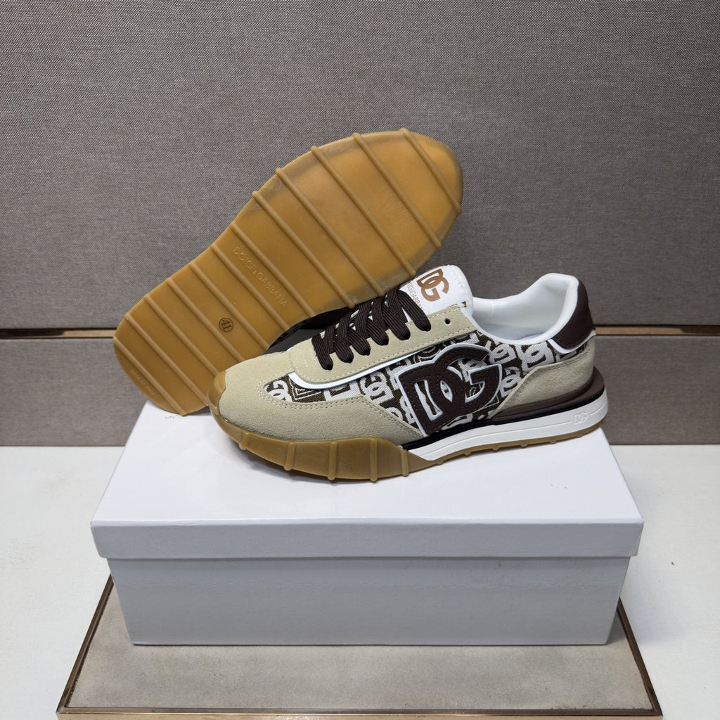 Dolce & Gabbana Patterned Panel Low-Top Sneakers — side